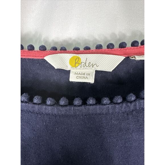 Boden Womens Top Navy Blue Jersey Broderie Overlay Pullover 3/4 Sleeve Size 10 - Picture 4 of 4